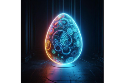 A neon-lit Easter egg