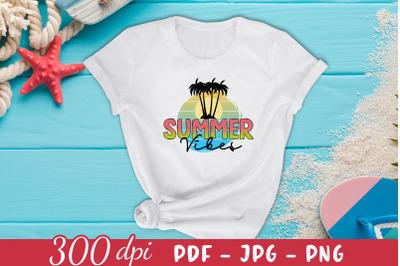 Summer Vibes PNG Sublimation Design