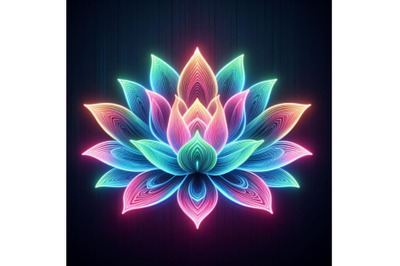 A neon-lit lotus