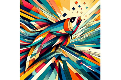 Beautiful abstract geometry  pattern fish
