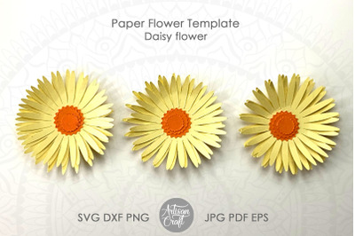 Daisy flower SVG, easy paper flowers, daisy pattern, stacked paper flo
