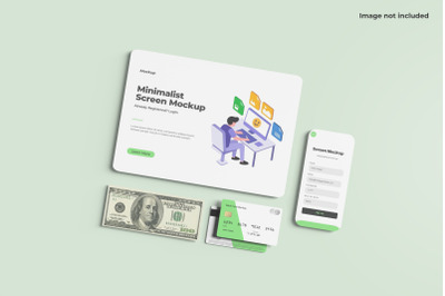 Screen Mockup and Debit Card for Financial Kit