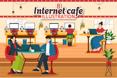 8 Internet Cafe Illustration