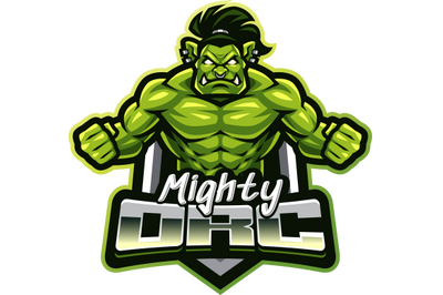 Mighty orc esport mascot logo design