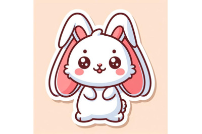 Kawaii Sticker of cute rabbit