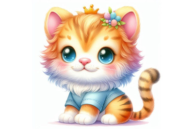 baby animal cute cat watercolor