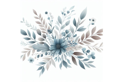 Watercolor Dusty Blue Floral Graphics
