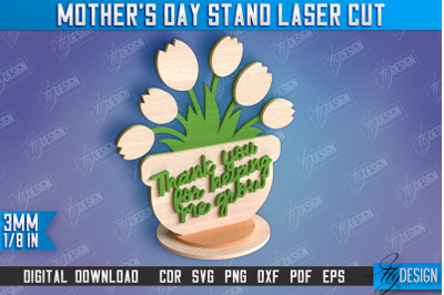 Mother&#039;s Day Stand | 3D Flower Stand Laser Cut | Family Decor | CNC