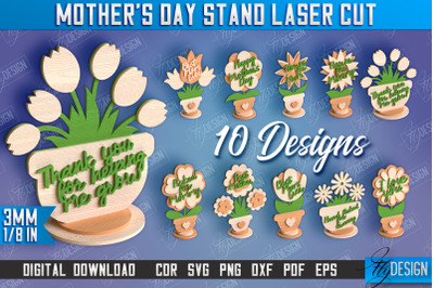 Mother&amp;&23;039;s Day Stand | 3D Flower Stand Laser Cut | Family Decor | CNC