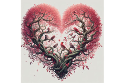 High detail illustration of love tree