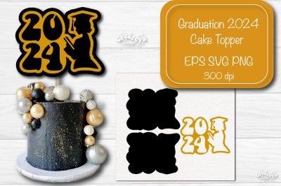 Graduation 2024 cake topper Cupcake topper Graduation Layered topper P