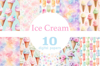 Ice Cream Papers | Pastel Seamless Pattern