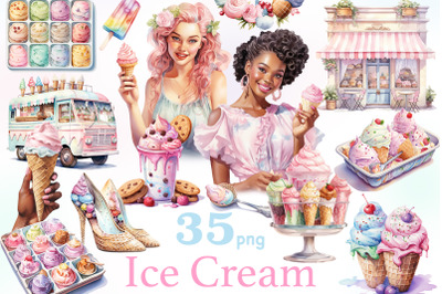 Ice Cream Clipart Bundle | Popsicle PNG Set