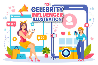 12 Celebrity Influencer Illustration