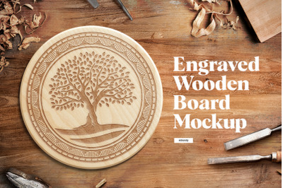 Engraved Wooden Board Mockups
