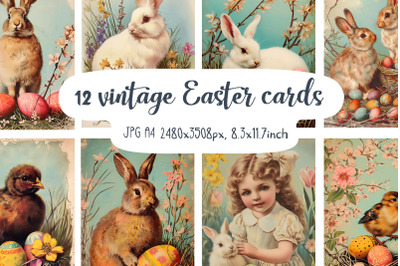 12 Easter vintage cards