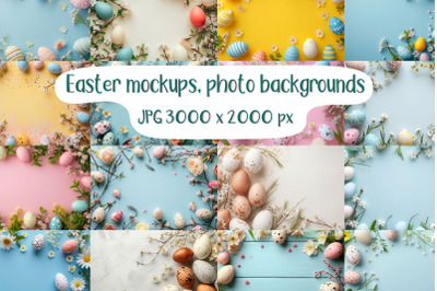 20 Easter mockups, photo backgrounds