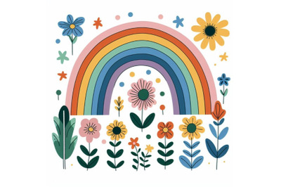 Rainbow flower garden