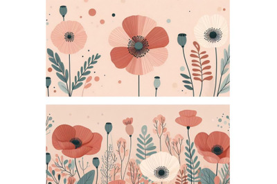 Elegant poppy flower background