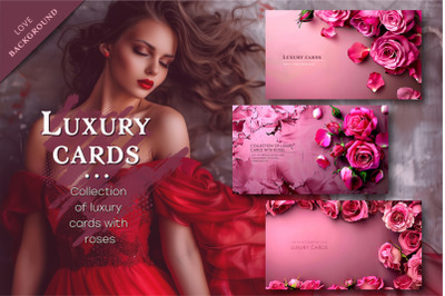 Luxury cards with roses.