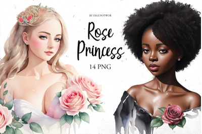 Rose Princess - beautiful watercolor sublimation set