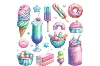 Watercolor Frozen Sweets Clipart