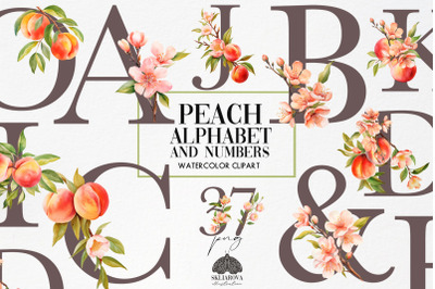 Peach Alphabet Clipart