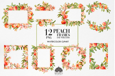 Peach Wreaths and Frames Set