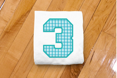 Varsity Number 3 | Applique Embroidery