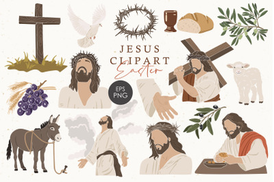 Jesus clipart, Christian clipart, Easter elements