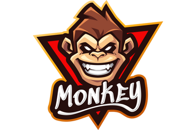 Monkey head esport mascot logo design