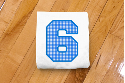 Varsity Number 6 | Applique Embroidery
