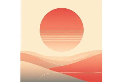 Minimal sunset view artwork