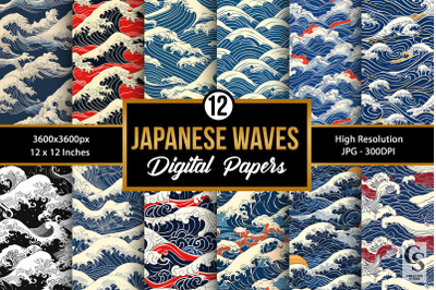 Japanese Waves Seamless Patterns