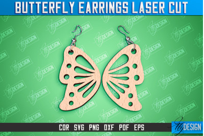Butterfly Earrings Design | Accessories Laser Cut | Jewelry Design | C