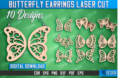 Butterfly Earrings Design | Accessories Laser Cut | Jewelry Design | C