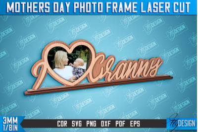 Mothers Day Photo Frame | I Love Mom | Home Design | CNC File