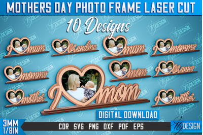 Mothers Day Photo Frame | I Love Mom | Home Design | CNC File