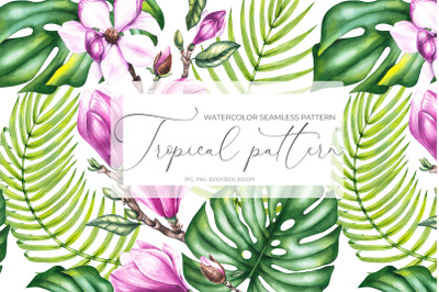 Tropical Pattern With Magnolias