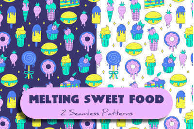 Melting Sweet Food Seamless Patterns