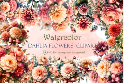 Dahlia Flower Clipart | Floral PNG Design