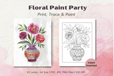 Spring Florals Paint Party Printable