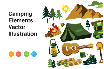Camping Elements Vector Illustration