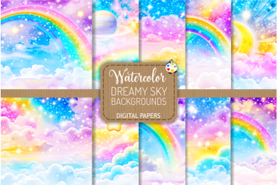 Dreamy Sky Magical Background Papers Set 4