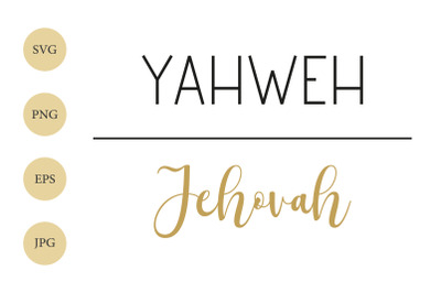 Yahweh SVG, Jehovah SVG, Name of God SVG, Bible Name SVG