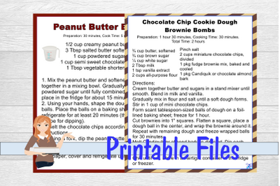 Peanut Butter Balls &amp; Brownie Bombs Recipe Cards