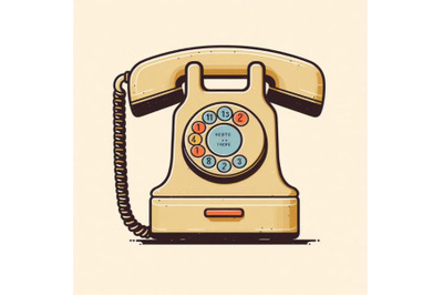 Minimal Art Vintage abstract telephone on white background