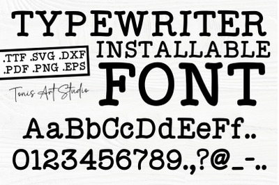 Typewriter Font Svg, Vintage Font Alphabet, Retro Typewriter Letters,