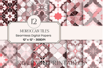 Seamless Moroccan Tiles Digital Paper Pack