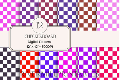 Checkerboard Background Digital Paper Pack